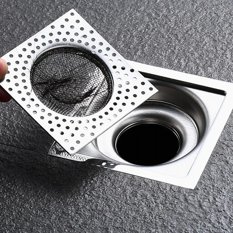 

8cm Stainless Steel Floor Drain Filter Bathroom Kitchen Anti-clogging Sewer Anti-debris Hair Catcher Mesh Cover Drain Filter