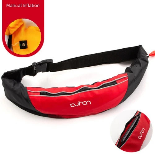 Zippered Inflatable Life-saving Belt Round Buoys PFD Rafting Surfing Fhshing Boating Safety Vest Lifeguard 100N