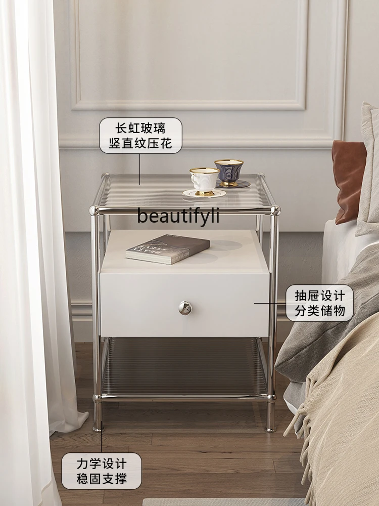 Скандинавский стеклянный прикроватный столик Changhong современный простой и