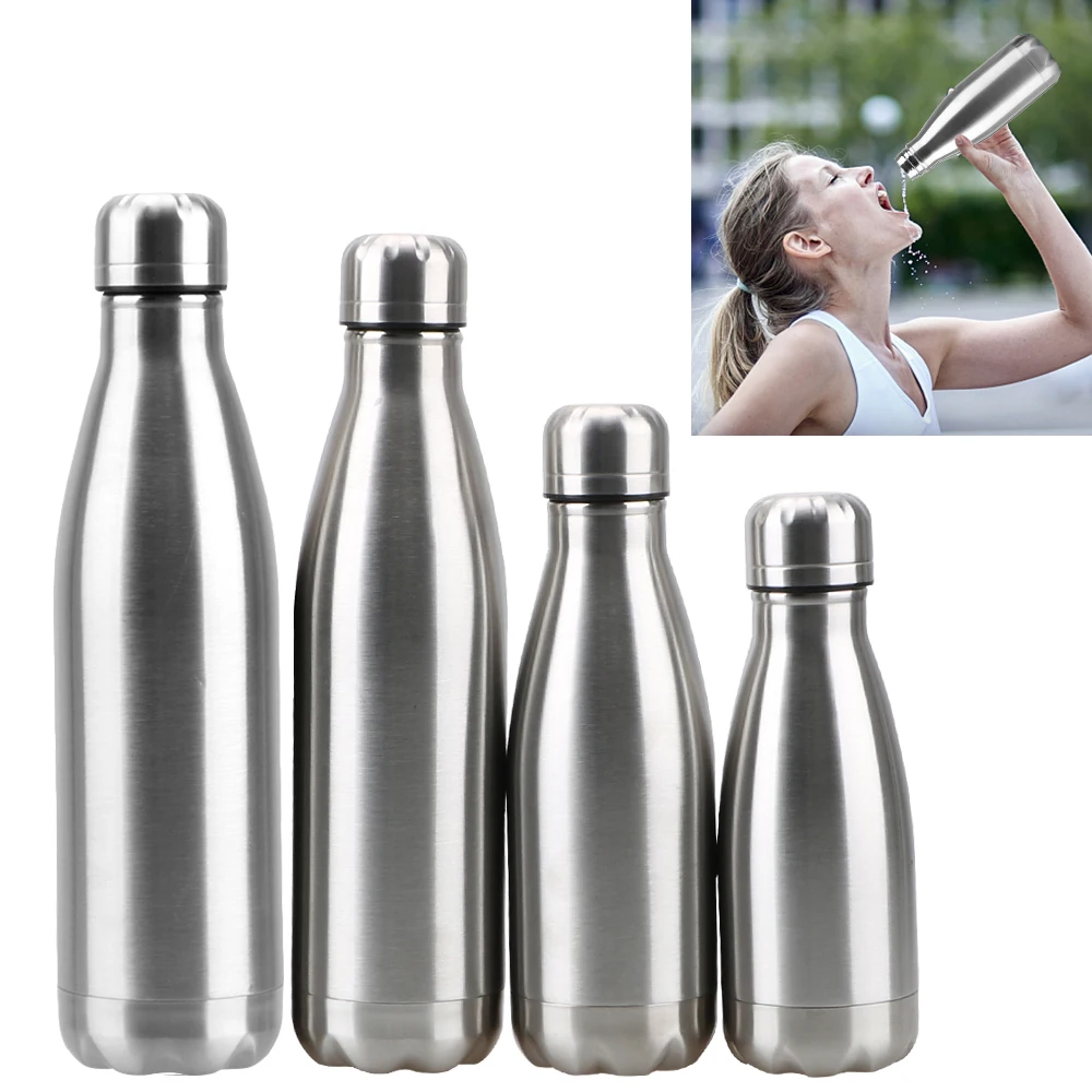 

Single Wall Water Bottle Stainless Steel Outdoor Travel Sports Drink Bottles 350ML 500ML 750ML 1000ML Hot Cold Water Cola Bottle