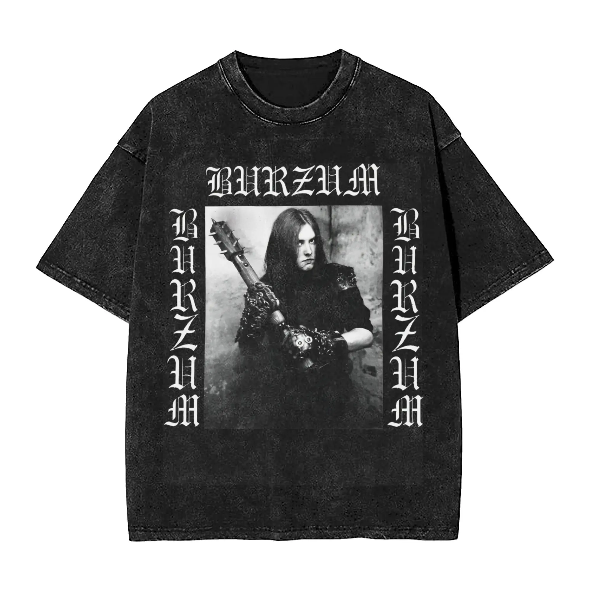 Промытые футболки Death Metal Burzum Black Mayhem модная футболка в стиле хип-хоп уличная