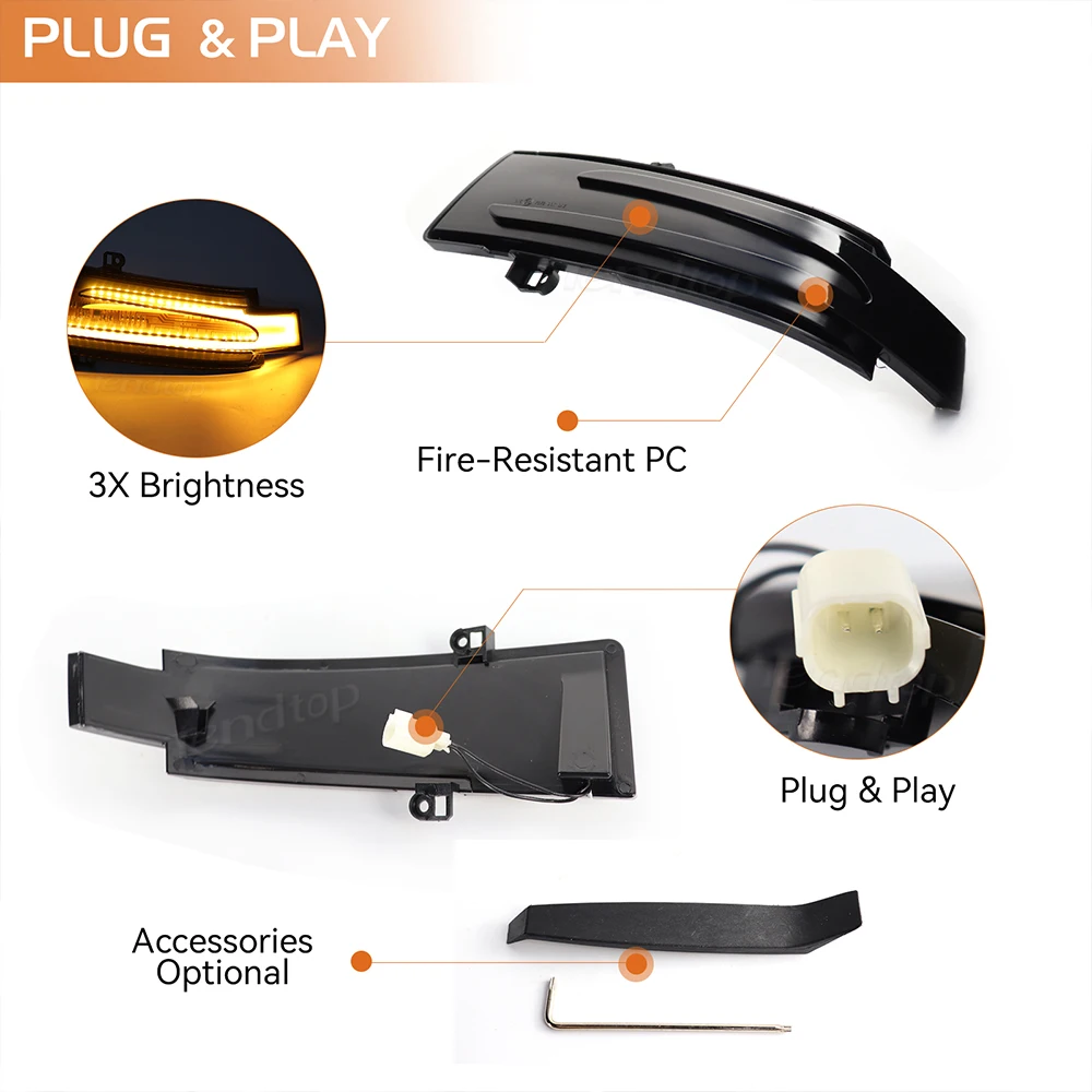 Светодиодные динамические указатели поворота зеркальные боковые габаритные