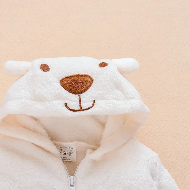 Newborn Baby Boy Girl Kids Bear Hooded Romper Jumpsuit Bodysuit Clothes Outfits Long Sleeve Playsuit Toddler One Piece Outfit 6