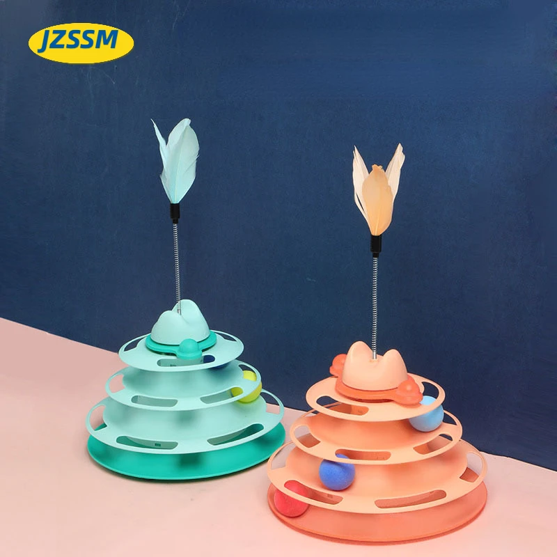 

New Pet Supplies Cat Toys Four-layer Track Play Disc Teasing Cat Stick Space Tower Turntable Interactive Cat Accessories
