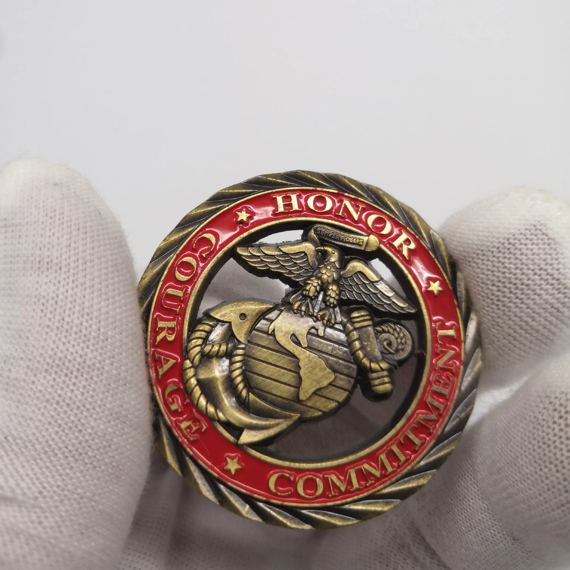 Ажурные памятные монеты с логотипом морской пехоты коллекция золотых монет на