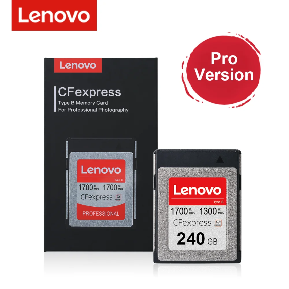 Lenovo CFExpress Type B Memory Card 120GB 240GB 480GB 960GB Stable Performance Digital Card for Canon R5, Nikon D5 D850 Z6 Z7
