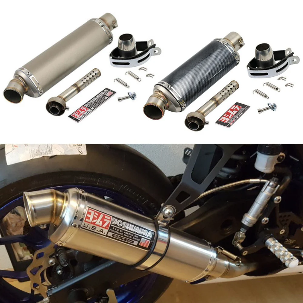 

Motorcycle Exhaust Muffler Stainless Steel ID:51mm Exhaust Pipe FOR HONDA CBR 500R VFR 800X CBF 600N FOR YAMAHA YBR 250 XSR 900
