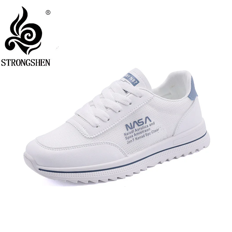 

STRONGSHEN Summer Sneakers Women White Mesh Casual Running Shoe Forrest Gump Breathable Casual Board Shoes Funny Sneakers Woman