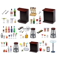 rement gashapon toy bar miniature appliance bar stools round table cocktails model ornament
