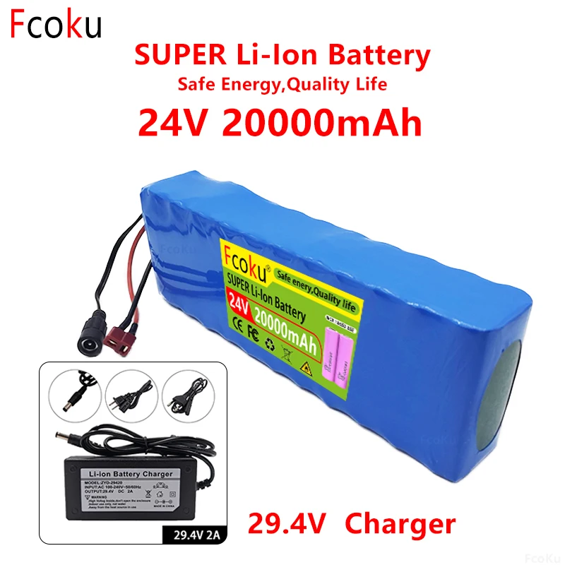 

7S3P 24V 20Ah 18650 Lithium-Ion Battery Pack Is Used Ror Electric Bicycles And Scooters + 29.4V 2A Charger With Built-In BMS.