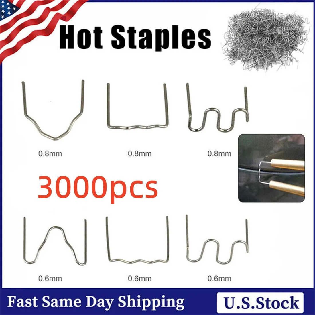 

Treeligo Hot Staple 3000pcs/set For Plastic Welder Automotive Repair Machine Welding Wire Car Bumper Repair Welding Machine Tool