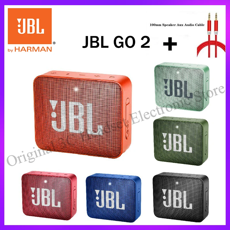 

Original JBL GO 2 Bluetooth Speakers Audio Subwoofer Mini Wireless Speaker Waterproof JBL GO2 Outdoor With Mic+Aux Audio Cable