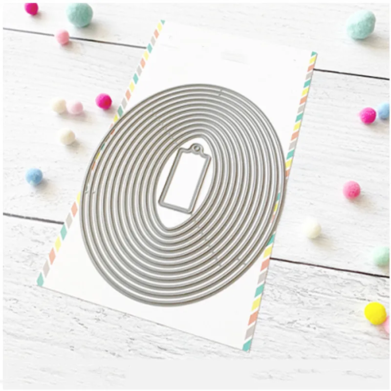

2022 New Christmas Elliptical Metal Cutting Dies DIY Scrapbooking Paper Craft Punch Embossing Template Handmade Make Album Card