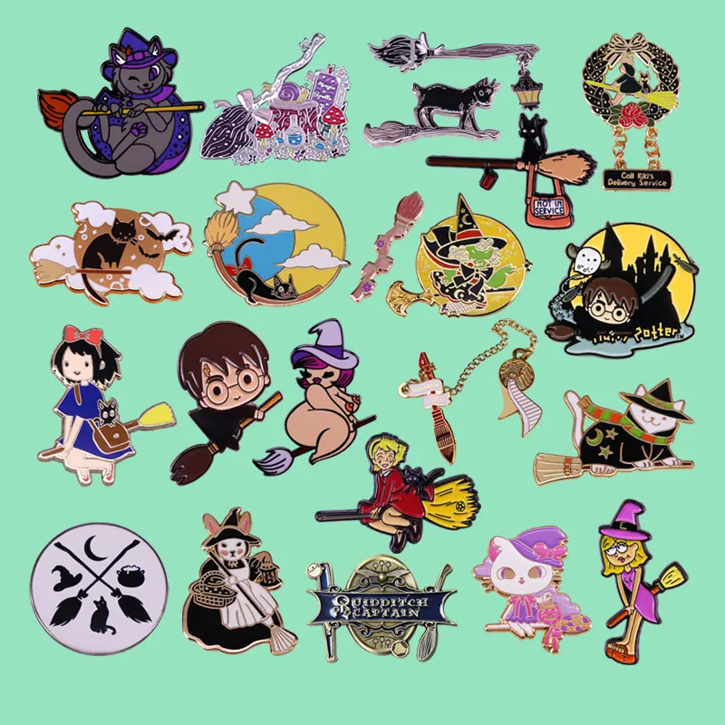 Креативная метла металлическая брошь индивидуальный мультфильм аниме