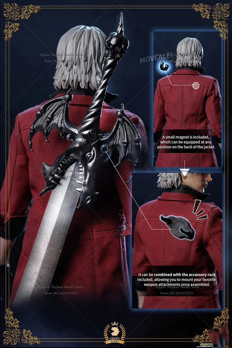 Asmus Toys DMC100 Deluxe Version 1/6 White Hair Hunter Boy Dante Фигурка Нежное оружие Модель Орнамент 12