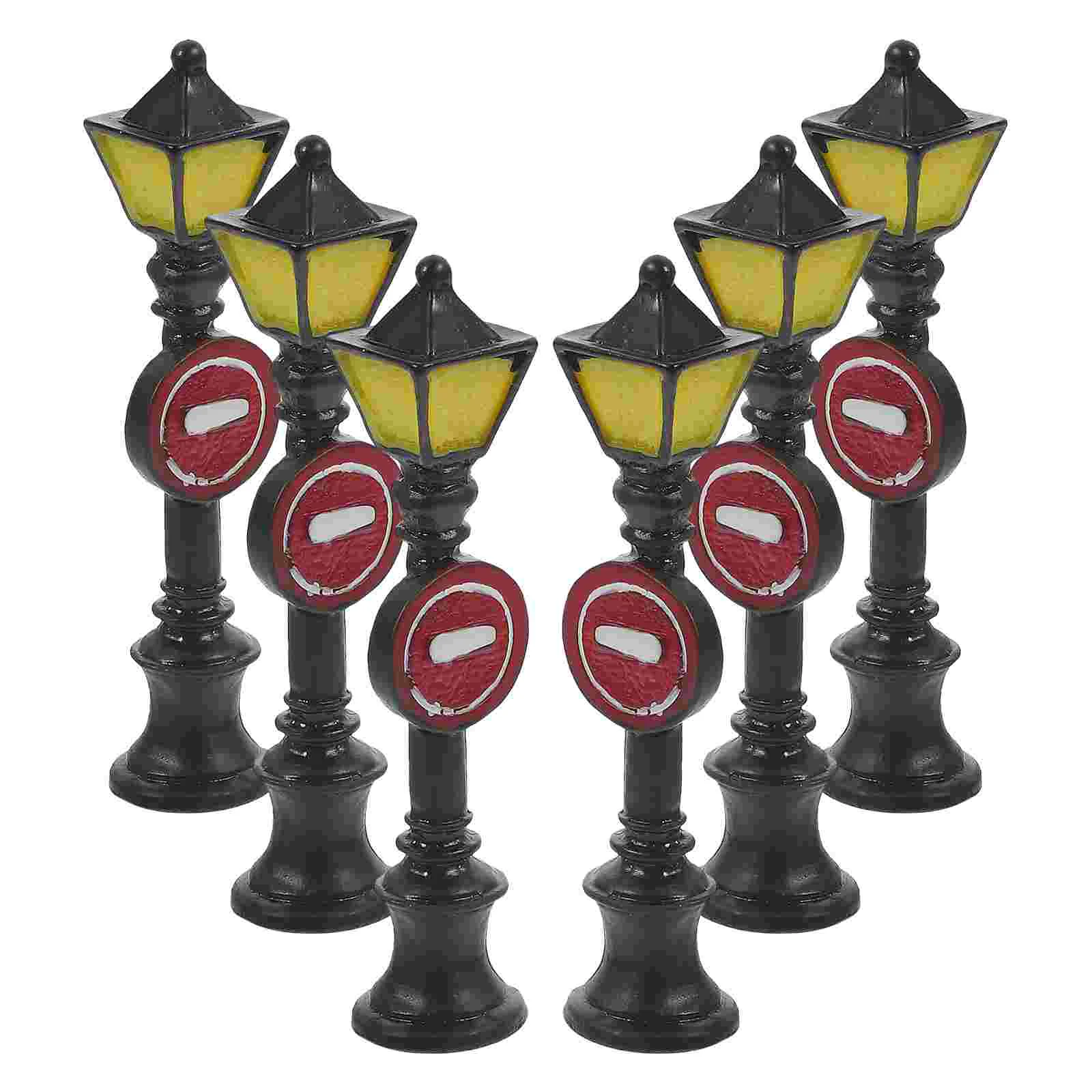 

6pcs Mini Street Light Models Miniature Street Lamp Models Miniature House Micro Landscape Model