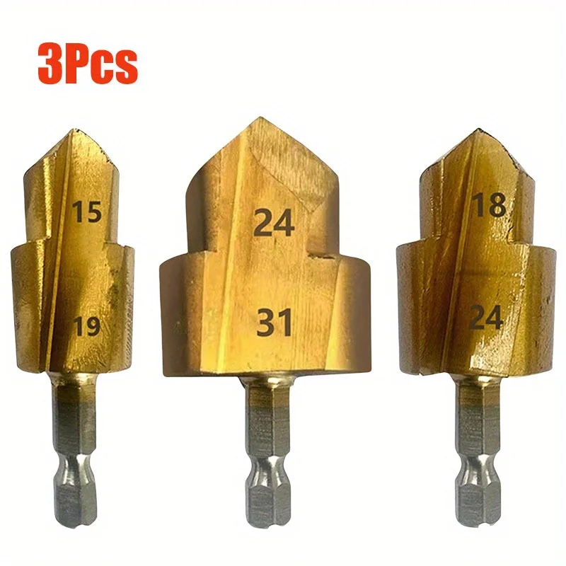 

Набор Из 3 Ступенчатых Сверл PPR, Практичные Многоцелевые Подшипниковые Стальные Профессиональные Шестигранные Хвостовики