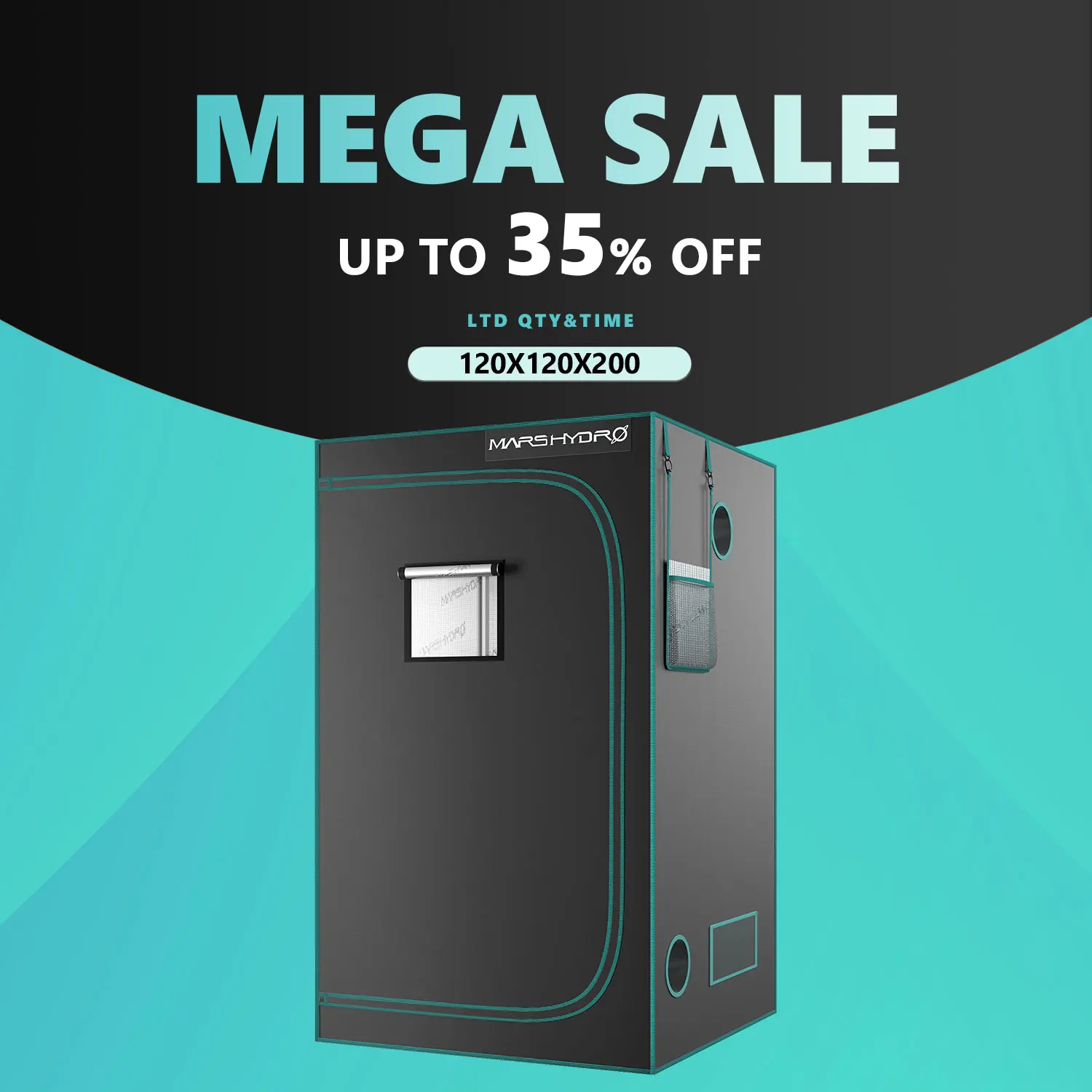 MarsHydro Палатка для выращивания 120x120x200 см