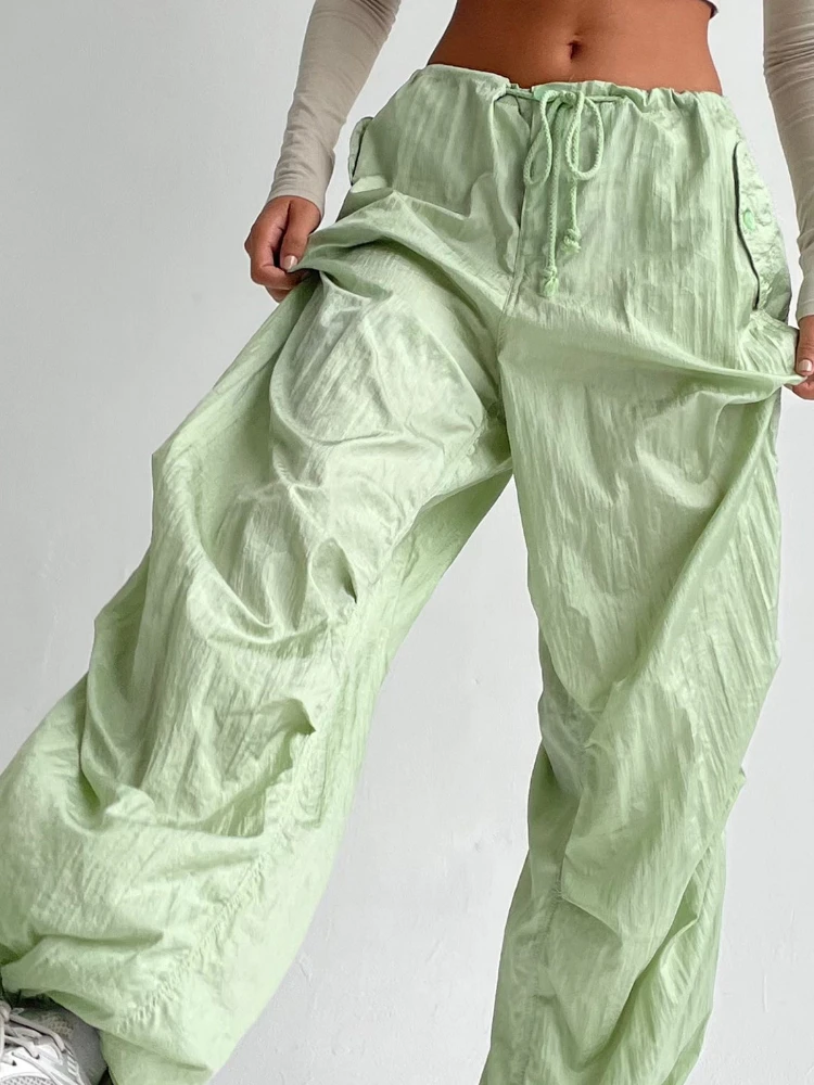 

Уличная одежда, спортивные брюки, женские спортивные свободные брюки в Корейском стиле, повседневные мешковатые брюки на завязках, женские джоггеры на лето 2023