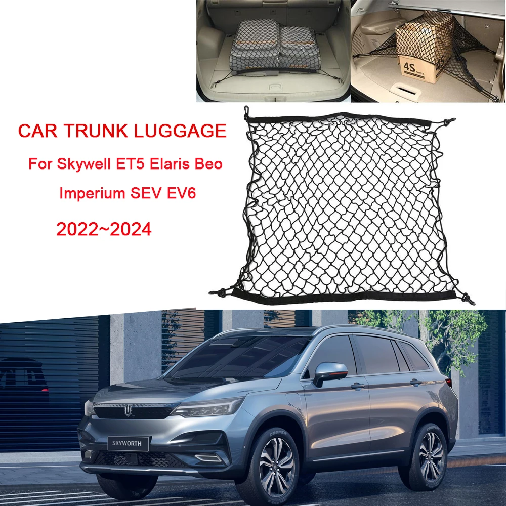 

Car Rear Trunk Net for Skywell ET5 Elaris Beo Imperium SEV EV6 Luggage Net Cargo Organizer Storage Nylon Net Auto Accessories