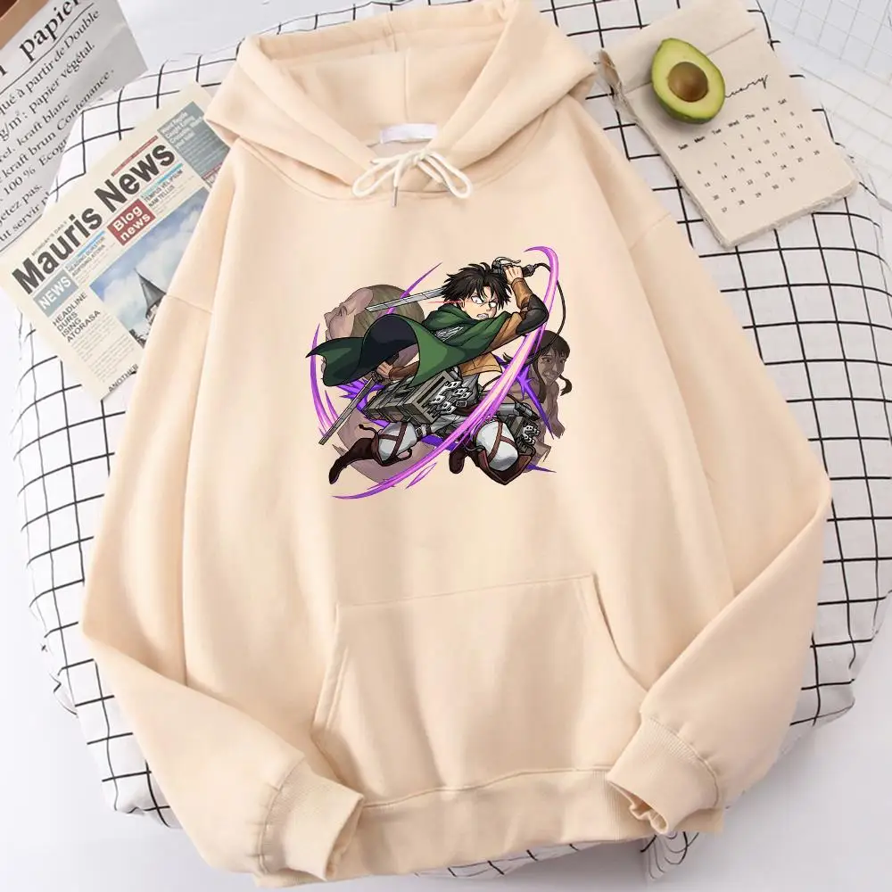 

Attack On Titan Print Anime Hoodies Harajuku Men Hooded Street Fashion Punk Mens Sweatshirt Autumn Fleece Loose Men's Pullover