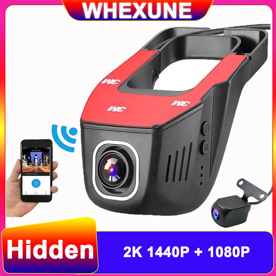 

WHEXUNE 2K Hidden Mini Dash Cam Ultra HD 1440P 1080P WIFI Driving Video Recorder Fuse Box Dual Lens Car DVR Surveillance Videcam