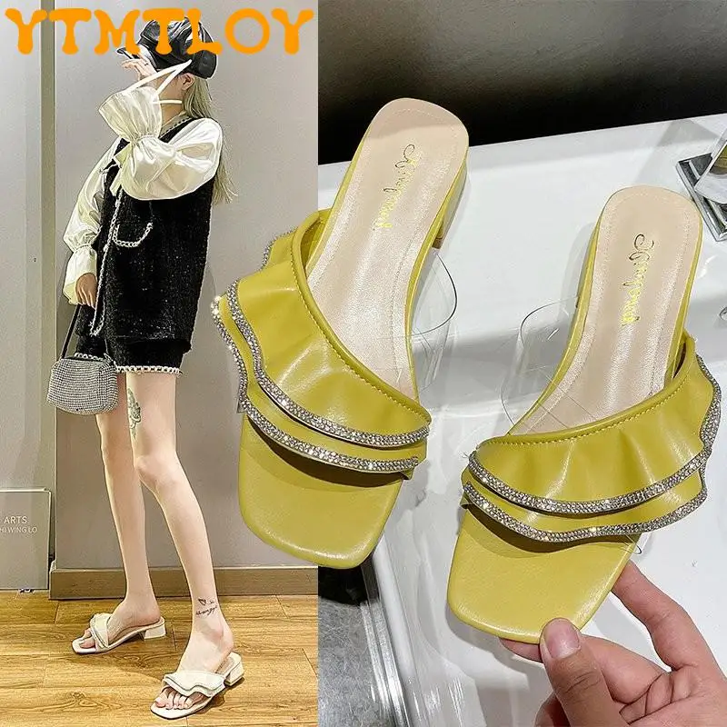 

Fairy style lotus leaf lace sandals and slippers women 2021 summer new gentle style rhinestone fairy style sandals and slippers