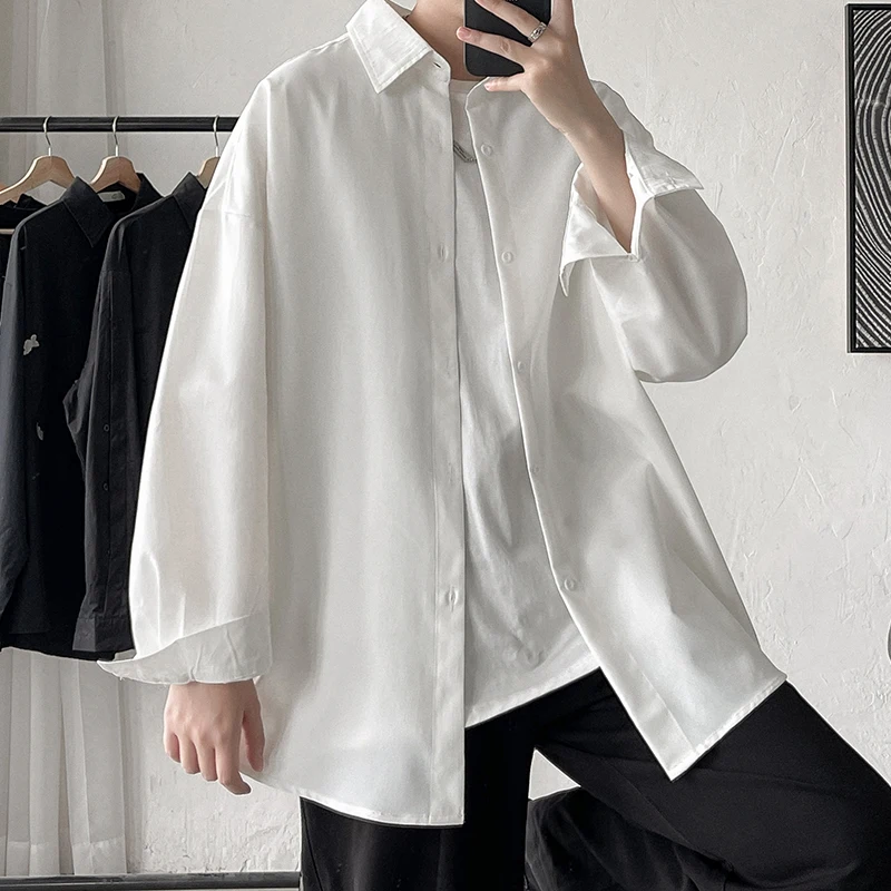 EOENKKY/2022 Spring New Men's Casual Long-sleeved Shirt large Size 7-color Top Retro Clothing Korean Men's Cardigan