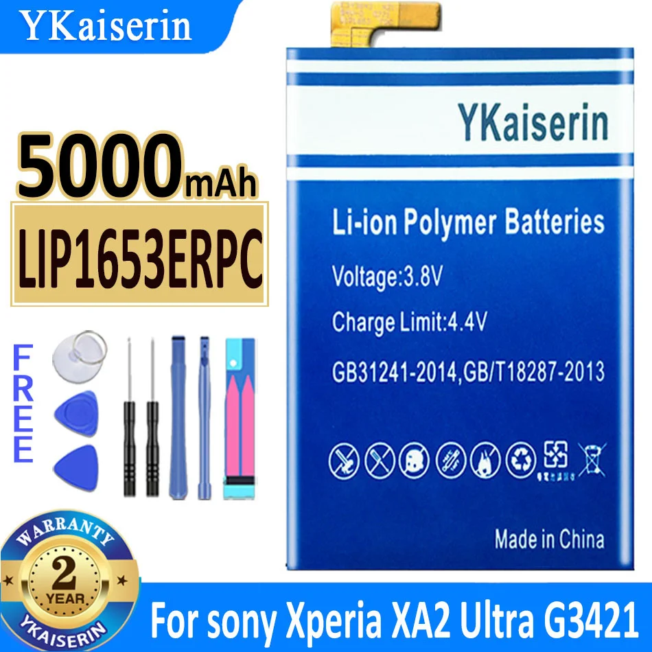 

5000mAh YKaiserin Battery LIP1653ERPC For Sony Xperia XA2 Ultra G3421 G3412 XA1 Plus Dual H4213 Phone+Tracking Code Bateria