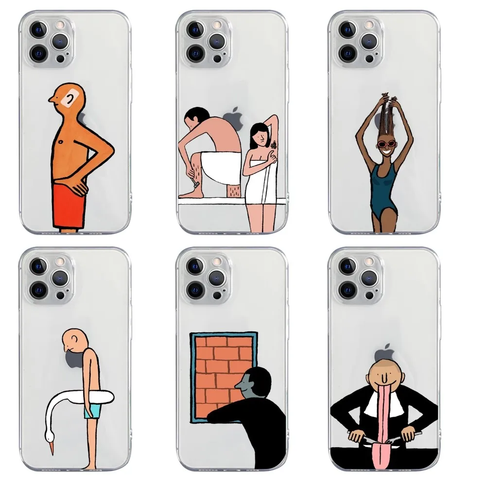 J-Jean J-Jullien художественный чехол для телефона iPhone 16 15 14 13 12 11 Pro Max Xs Xr X 7 8 Plus мини