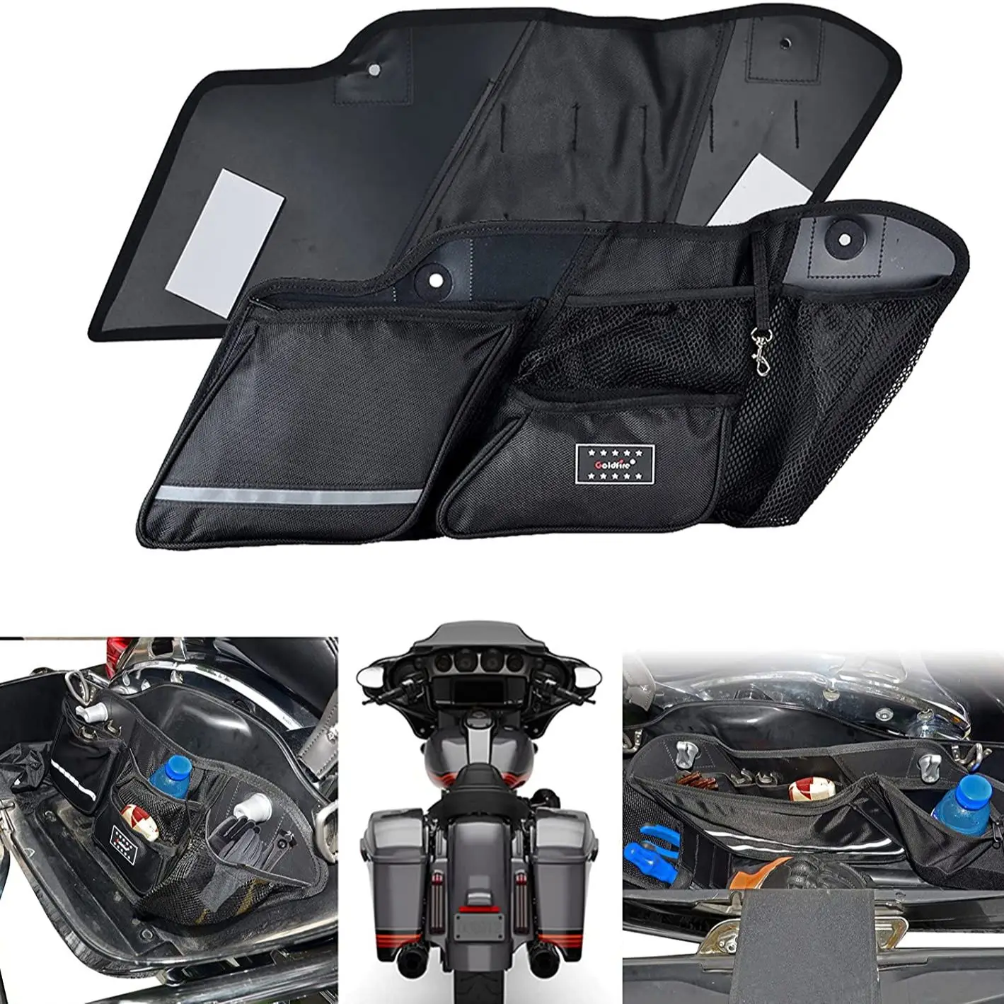 

2Pcs Hard Saddlebag Side Organizer Bag for 2014 - 2019 2020 Street Glide Road King Road Glide Electra Glide Saddle Bag Organizer