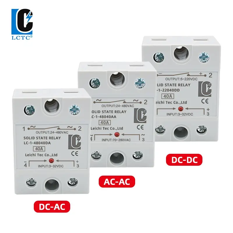 Однофазное твердотельное реле SSR DC-AC DC To DC AC 10DD 25DD 40DD 60DA 80DA 100AA 120AA