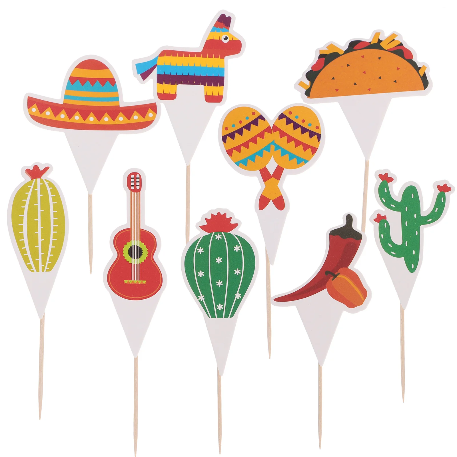 

45 Pcs Guitar Cupcake Topper Fruit Decor Picks Cupcake Ornament Birthday Cake Insert Paper Cup Cocktail Picks