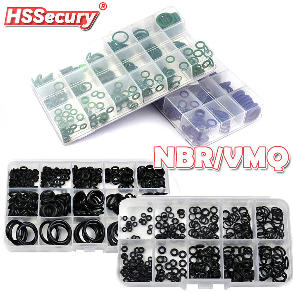 

225pcs O-ring Rubber Gaskets Seal Ring Kit NBR Nitrile Silicone Rubber Repair Faucet Sealing Valve Waterproof Gasket Boxed