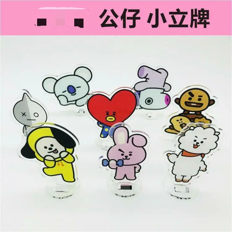 

KPOP Bangtan Boys cartoon doll acrylic stand doll fashion stop sign doll desk decoration exquisite jewelry gift V fan collection