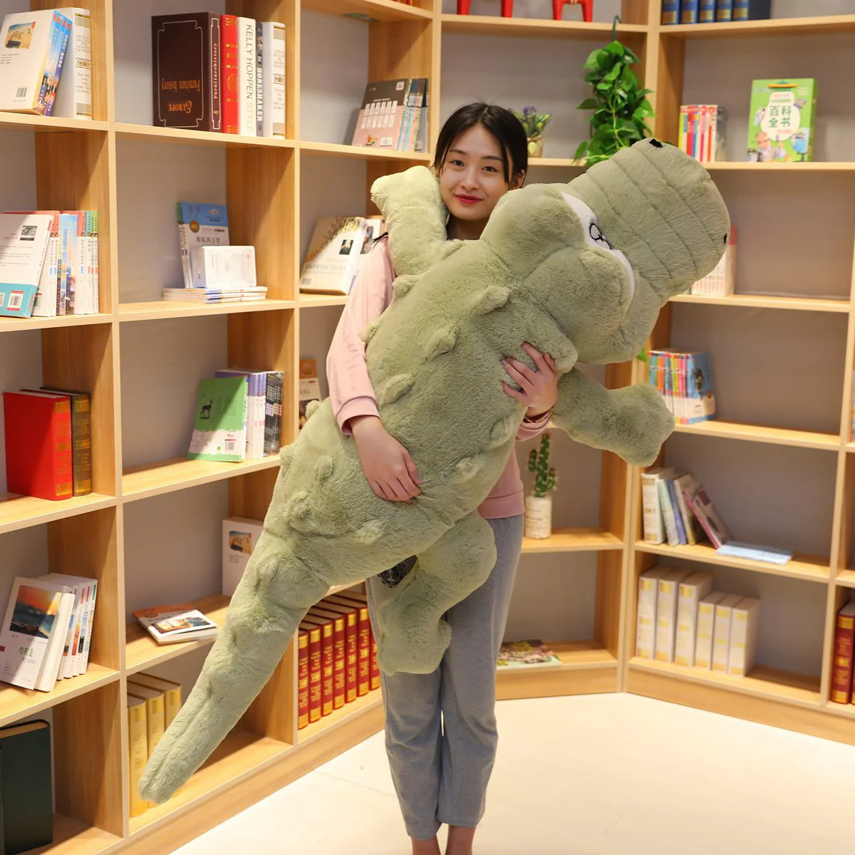 1 шт. 150 см большая Лежащая игрушка-крокодил мягкая игрушка-животное плюшевая