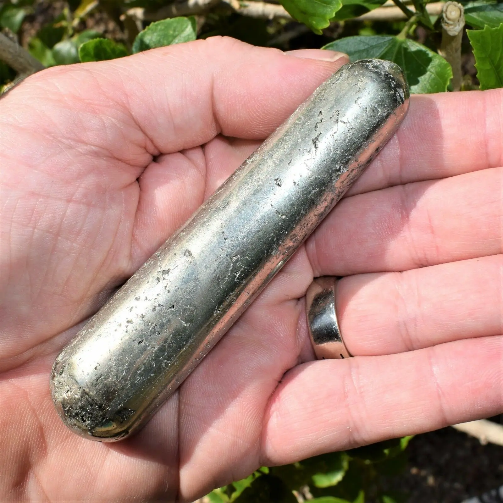 

RARE Pyrite Crystal Round 4.0" Healing Massage Wand Point