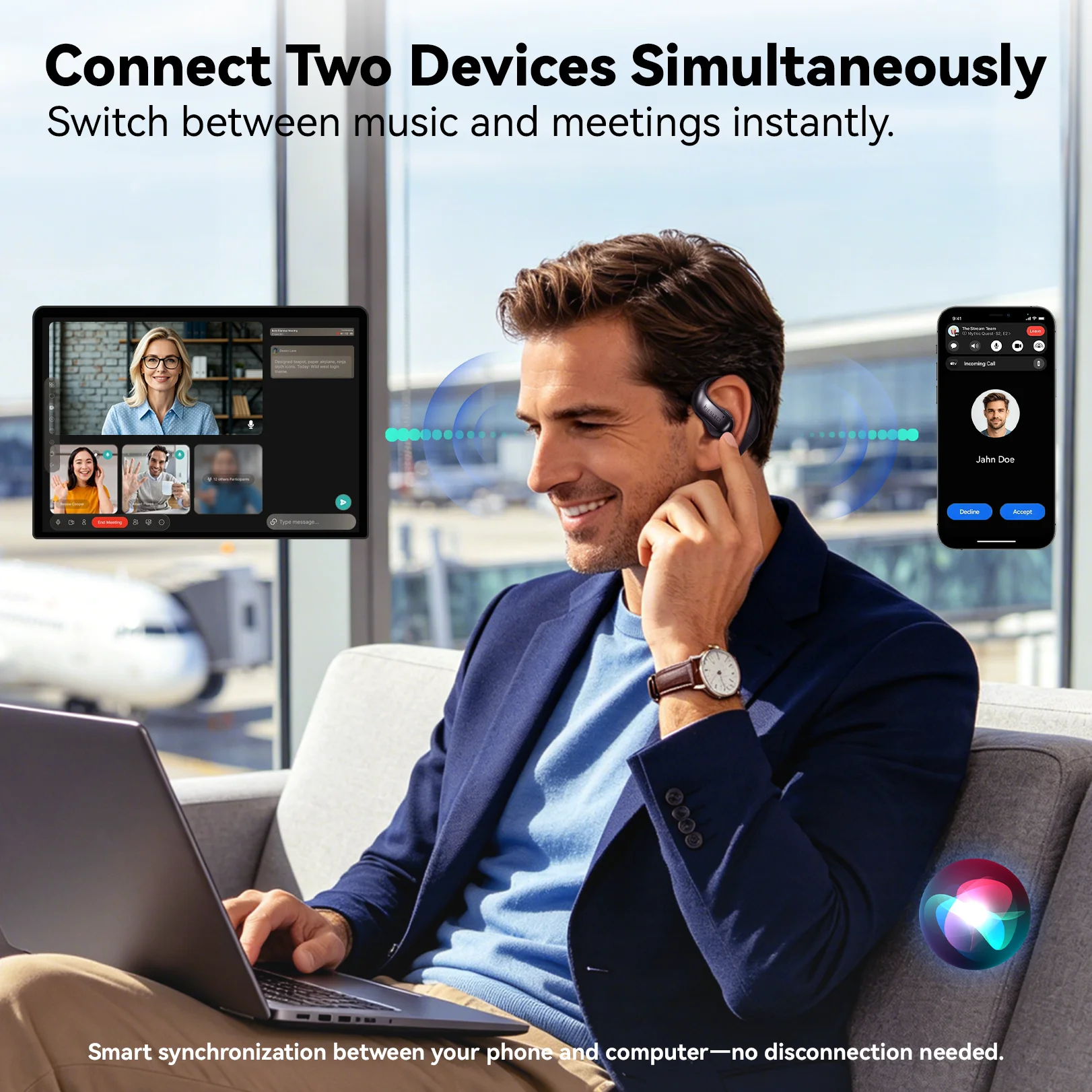 Фото Наушники-вкладыши KIESLECT Al с Bluetooth 6.0, двойным микрофоном, 450 мАч и функцией персонального AI-переводчика №3