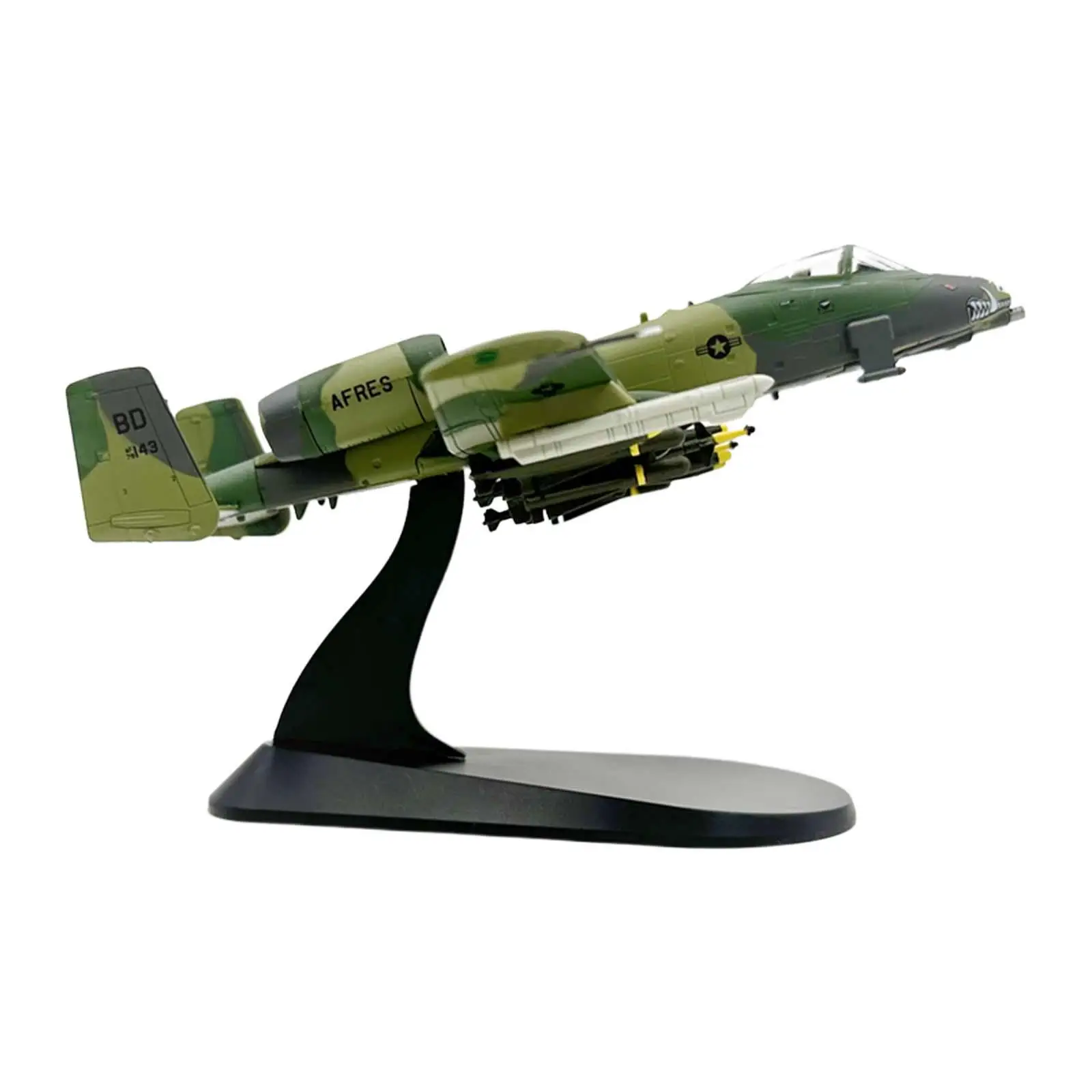 

1:100 A10 Attacker Fighter Model Gift Tabletop Decor Ornament Collectables with Base for TV Cabinet Bookshelf Bedroom Bar Cafe