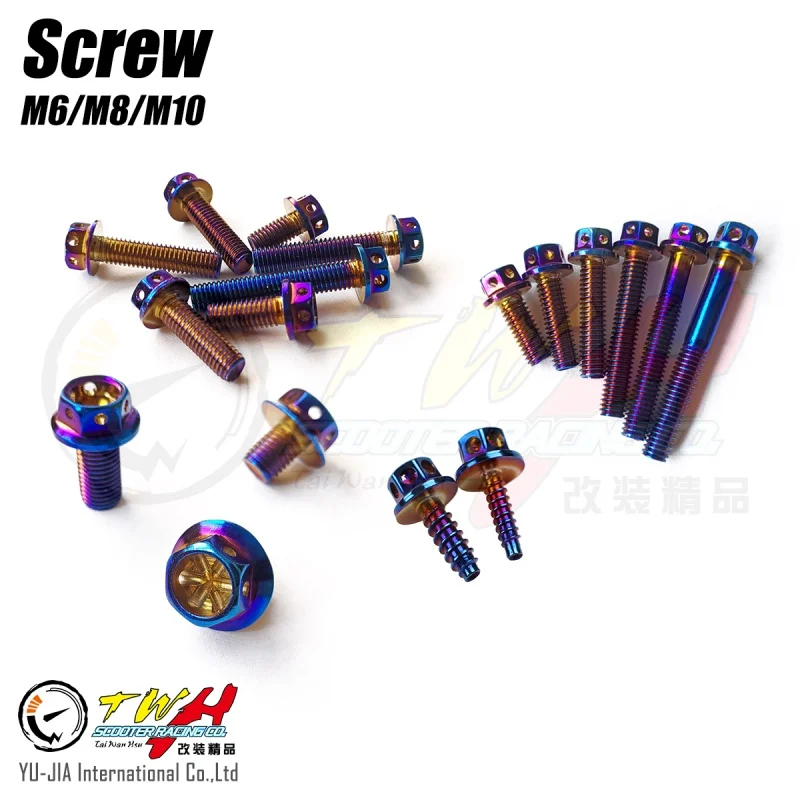 

TWH Motorcycle Scooter M6 Color Titanium Head Hexagon Alloy Bolts Screw