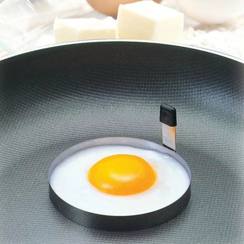 

2023NEW Home Kitchen Round Shaped Cook Fried Egg Mold Pancake Stainless Steel Egg Mould Random Pattern #9507