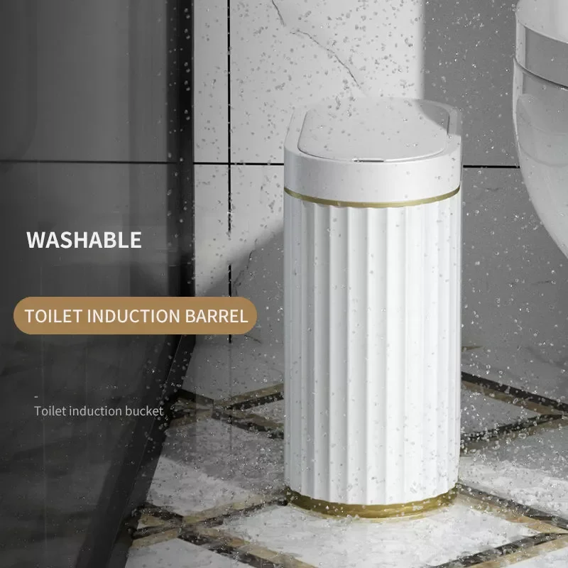 

NEW2023 7L Smart Sensor Trash Can Home Luxury Trash Bin Electronic Automatic Bathroom Toilet Rubbish Bin Kitchen Big Waterproof