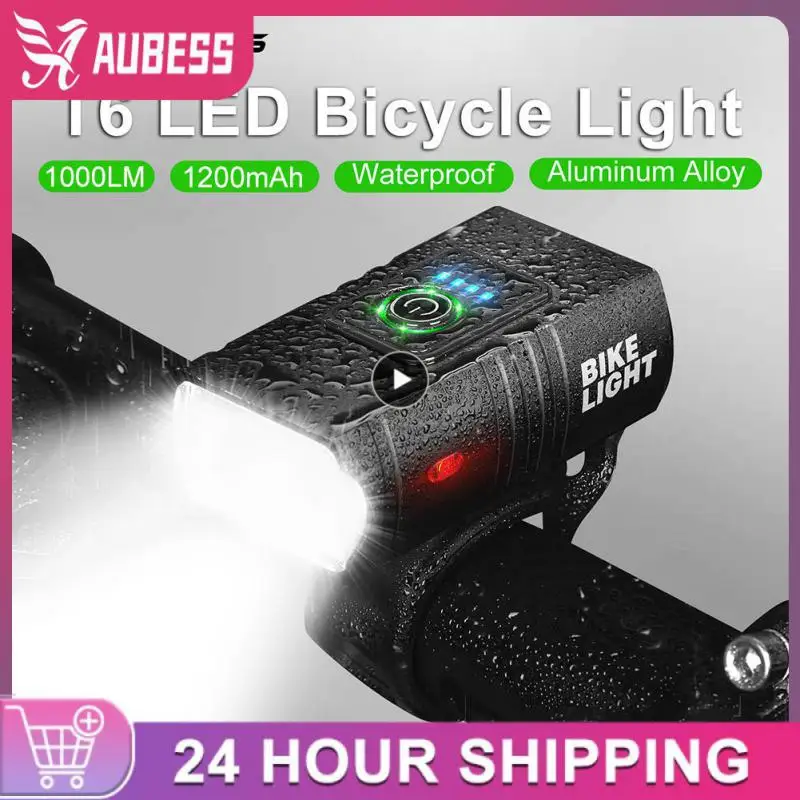 

Black Warning Light Riding Headlight Bicycle USB Charging Road Bike Light Alloy Charged Display Signal Lamp Assembly Outdoor