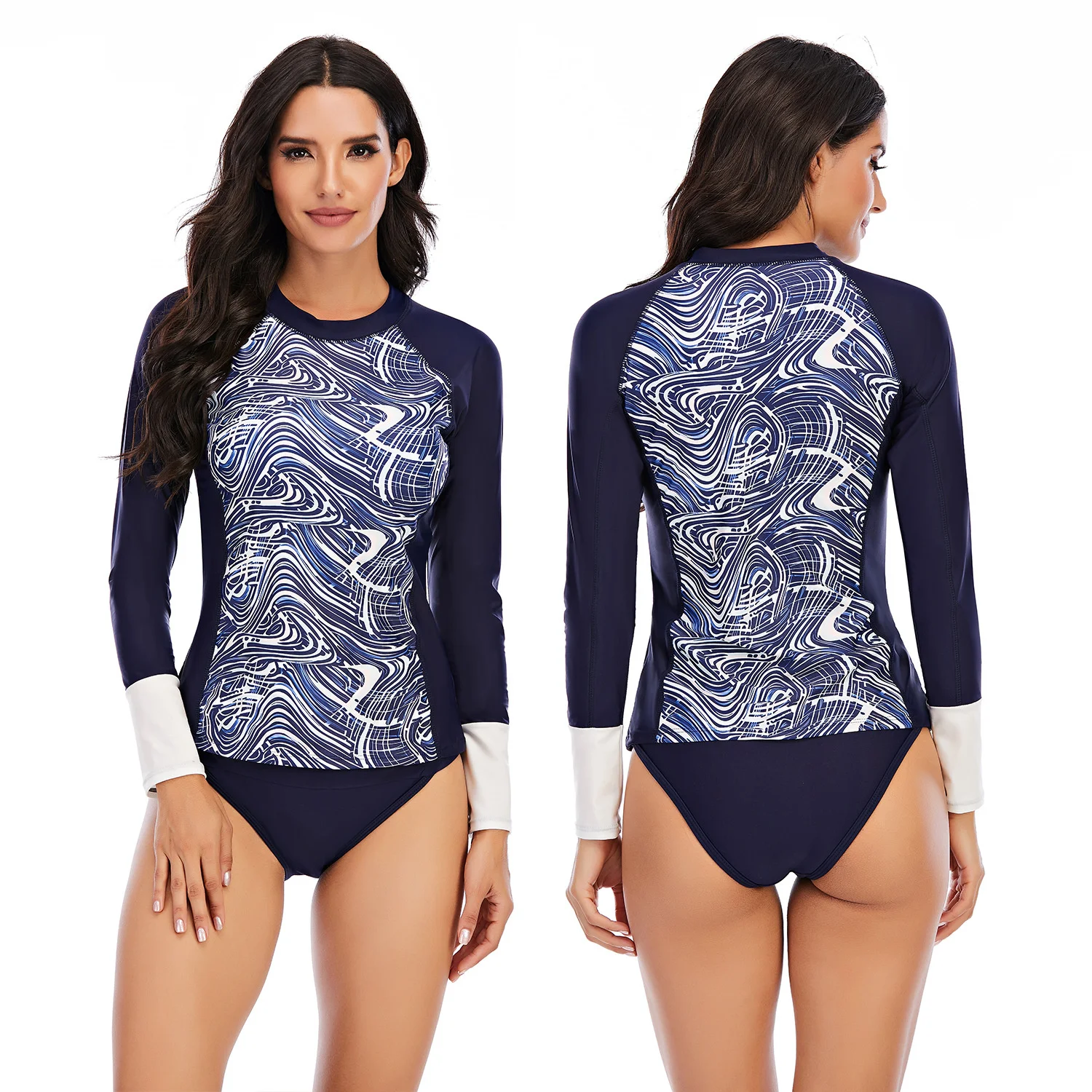 

Surfsuit Split Long Sleeve Women's Swimsuit Sunscreen Swimsuit Oney 5566