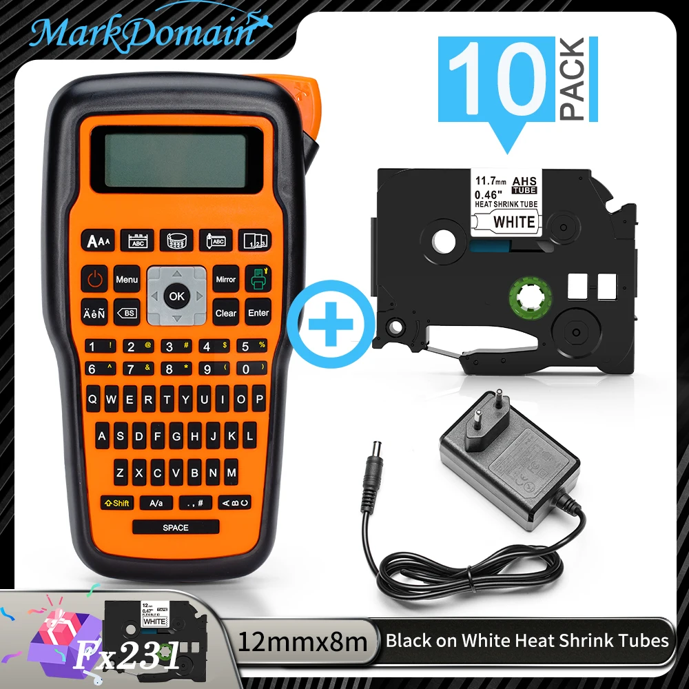 Online E1000プロラベルメーカープリンター,熱収縮チューブ,tz231互換,qwertyキーボード記号,工業用プリンター