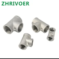 1pcs ss tee 304 stainless steel pipe elbow type 3 way female thread fitting coyote gear