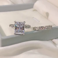 925 sterling silver exquisite romantic wedding zircon ring ring set wholesale ladies engagement ring