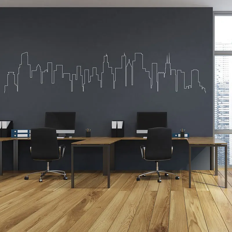 Chicago City Skyline контур настенная наклейка виниловое украшение дома для гостиной