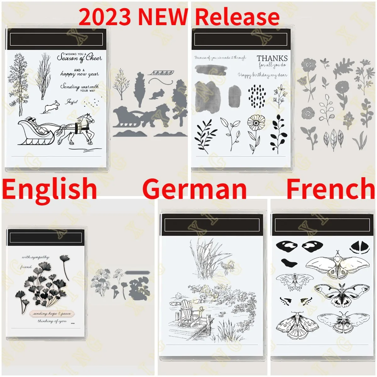 

2023 New Ginkgo Biloba Cutting Dies Clear Stamps Scrapbook Diary Decoration Embossing Template Diy Greeting Card Handmade