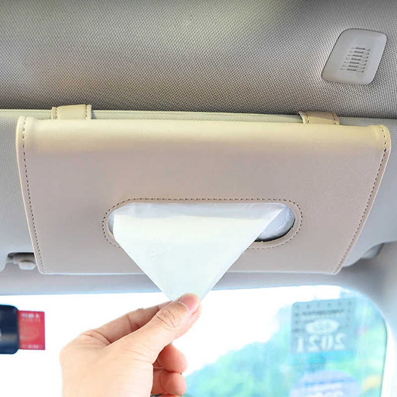 

Модный черный Автомобильный держатель для салфеток из искусственной кожи с солнцезащитным козырьком, многофункциональная коробка для сал...